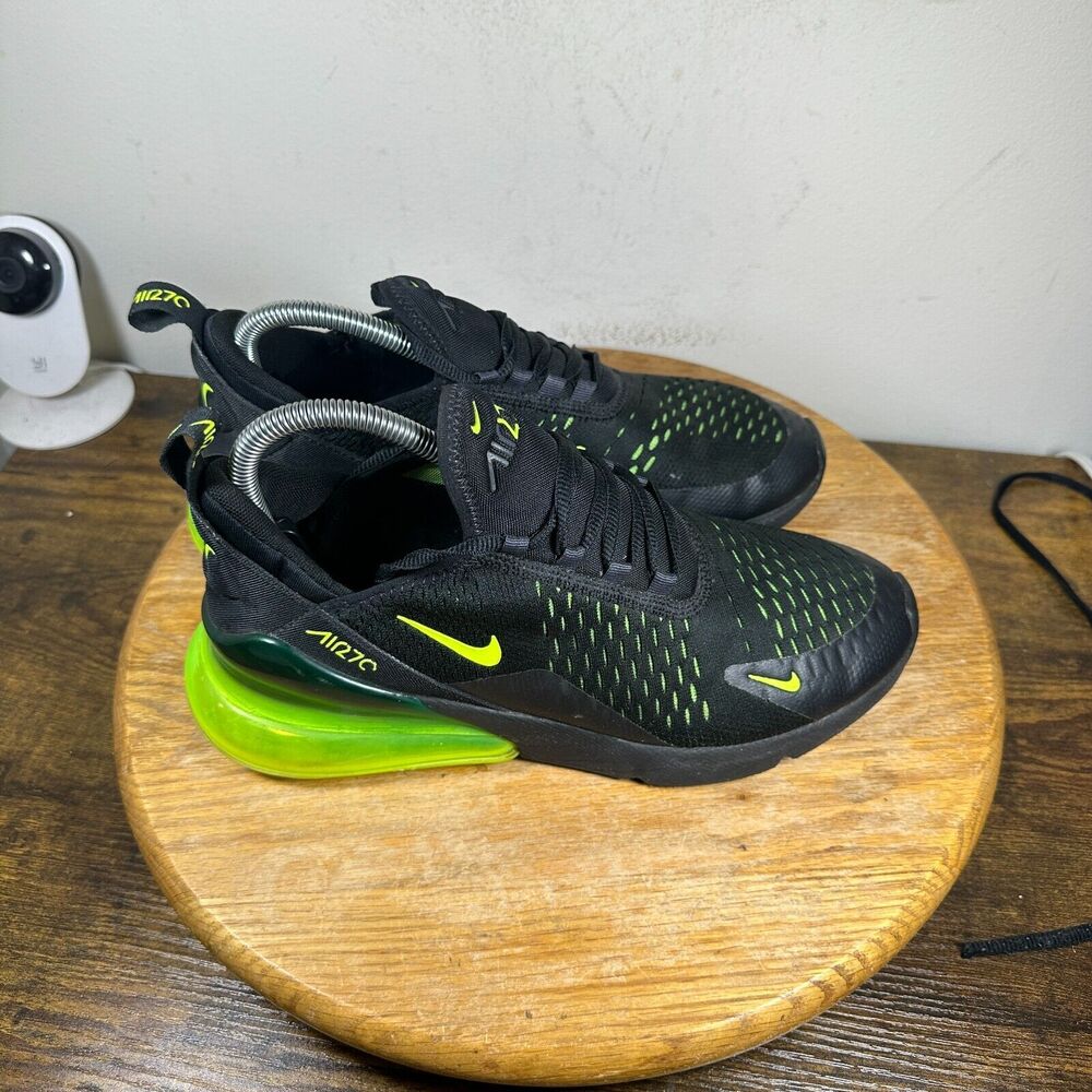 Nike Air Max 270 GS Black Volt Shoe Sneakers Women's Size 8.5 943345-011
